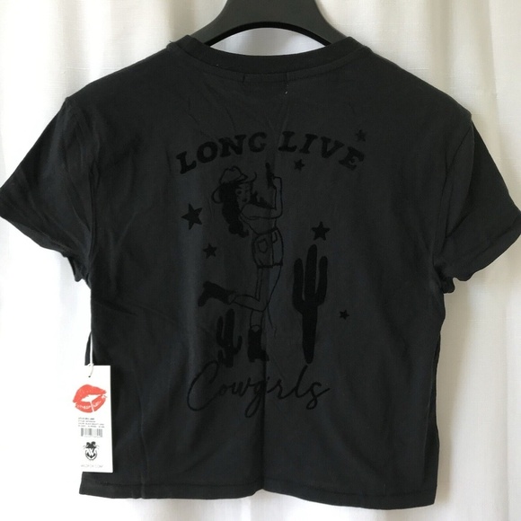 Wildfox Lets Go Girls Jamie Tee | Black Beauty Size XS - Picture 7 of 11